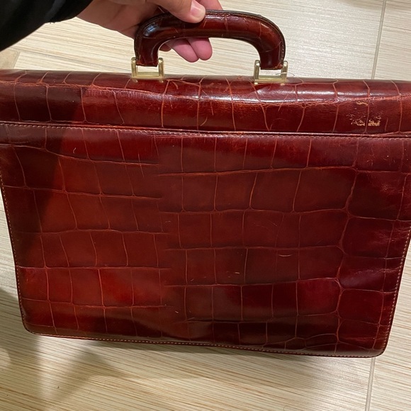 Rare Valentino Vintage Alligator Style Briefcase - Picture 11 of 13